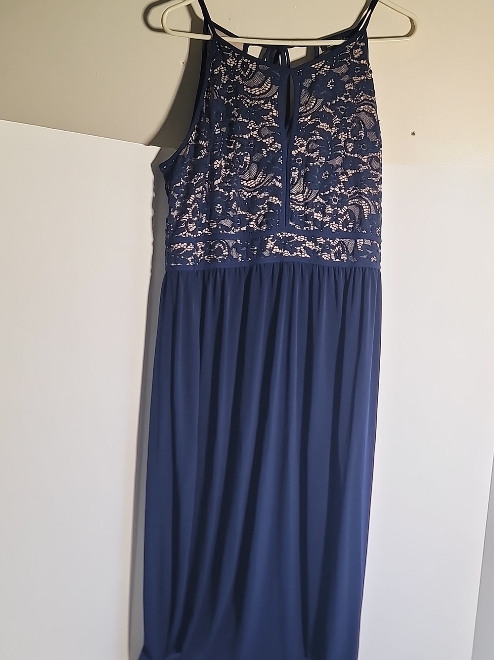 Candie's Navy Lace Bodice Maxi Dress